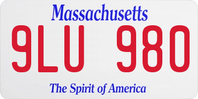 MA license plate 9LU980