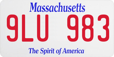 MA license plate 9LU983