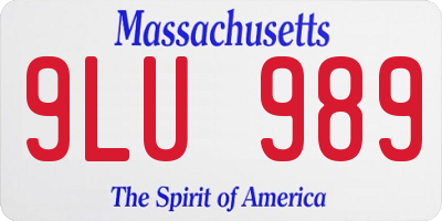 MA license plate 9LU989