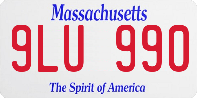 MA license plate 9LU990