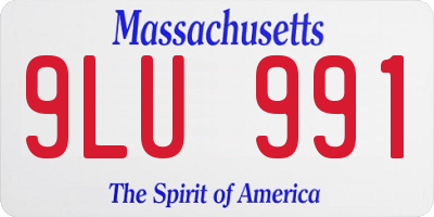 MA license plate 9LU991