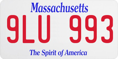 MA license plate 9LU993