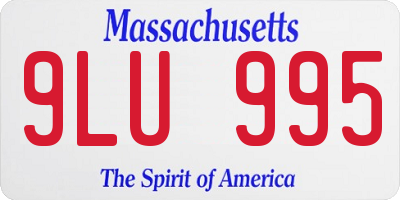 MA license plate 9LU995
