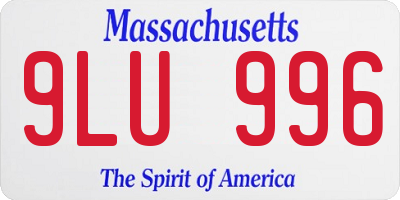 MA license plate 9LU996