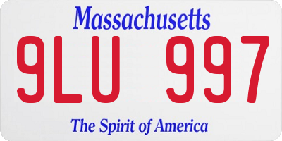 MA license plate 9LU997