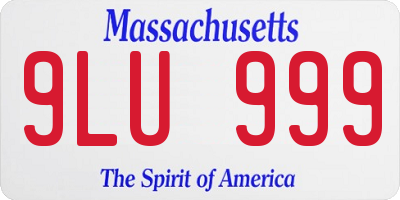 MA license plate 9LU999