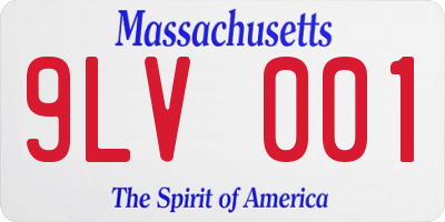 MA license plate 9LV001