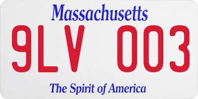 MA license plate 9LV003