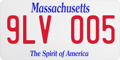 MA license plate 9LV005