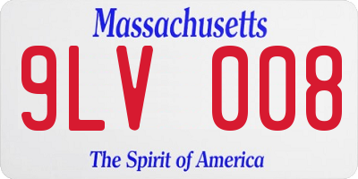 MA license plate 9LV008
