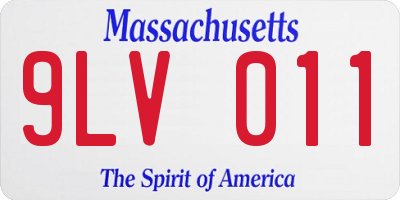 MA license plate 9LV011