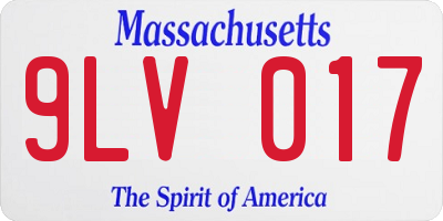 MA license plate 9LV017