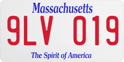MA license plate 9LV019