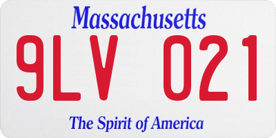 MA license plate 9LV021