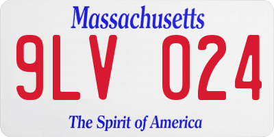 MA license plate 9LV024