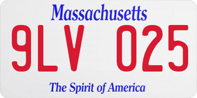 MA license plate 9LV025