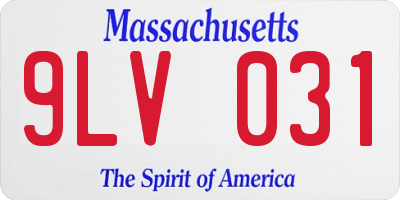 MA license plate 9LV031