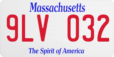 MA license plate 9LV032