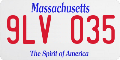 MA license plate 9LV035