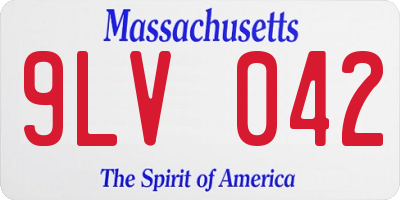 MA license plate 9LV042
