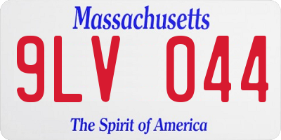 MA license plate 9LV044