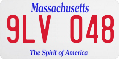MA license plate 9LV048