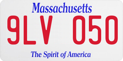 MA license plate 9LV050