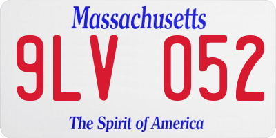 MA license plate 9LV052