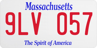 MA license plate 9LV057