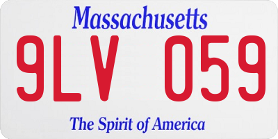 MA license plate 9LV059