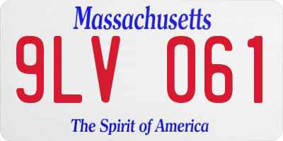 MA license plate 9LV061