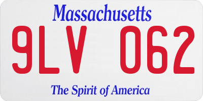 MA license plate 9LV062