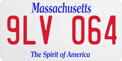 MA license plate 9LV064