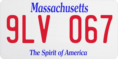 MA license plate 9LV067