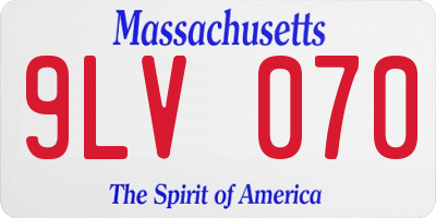 MA license plate 9LV070