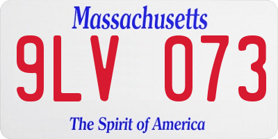MA license plate 9LV073