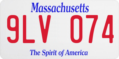 MA license plate 9LV074