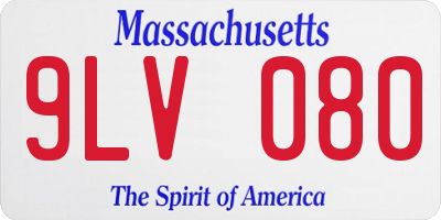MA license plate 9LV080