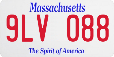 MA license plate 9LV088