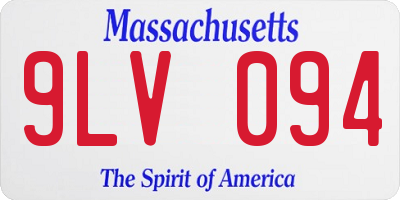MA license plate 9LV094