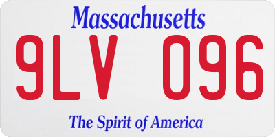 MA license plate 9LV096