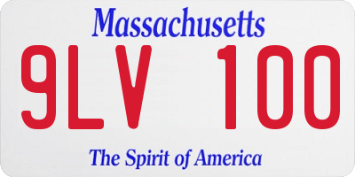 MA license plate 9LV100