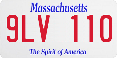 MA license plate 9LV110