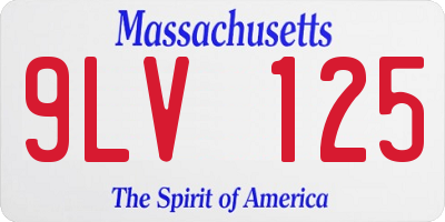 MA license plate 9LV125