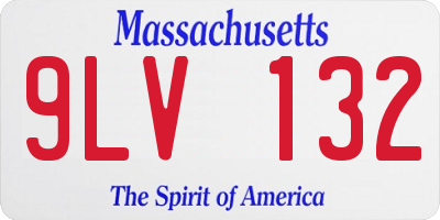 MA license plate 9LV132