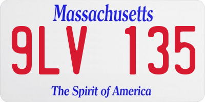 MA license plate 9LV135