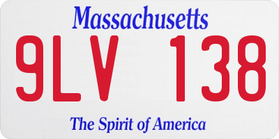 MA license plate 9LV138