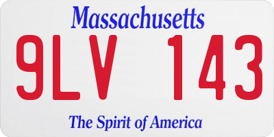 MA license plate 9LV143