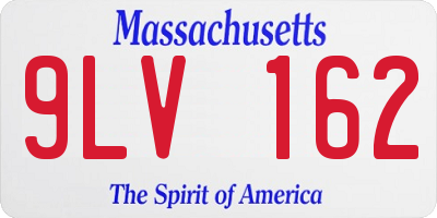 MA license plate 9LV162