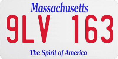 MA license plate 9LV163